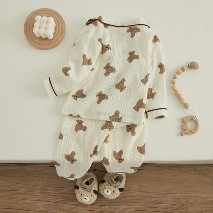 Pijama Bebê Algodão Linho Premium – Conforto Natural para Noites Tranquilas