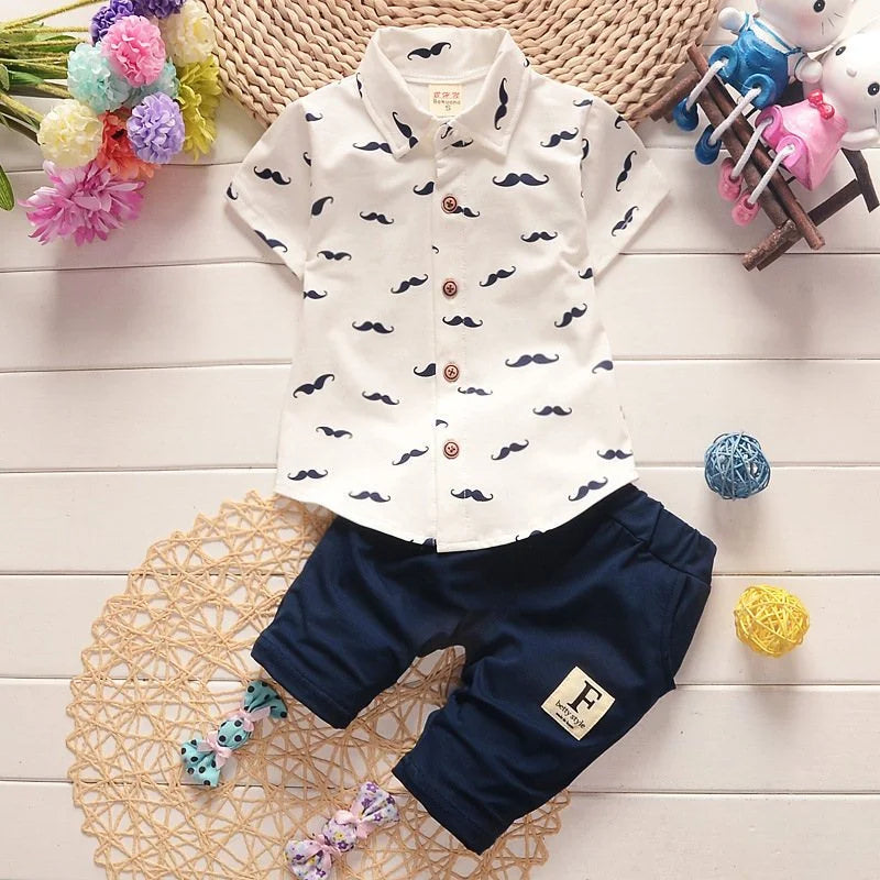 Conjunto Bebê Social Verão Premium – Camisa e Shorts em Algodão