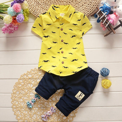Conjunto Bebê Social Verão Premium – Camisa e Shorts em Algodão
