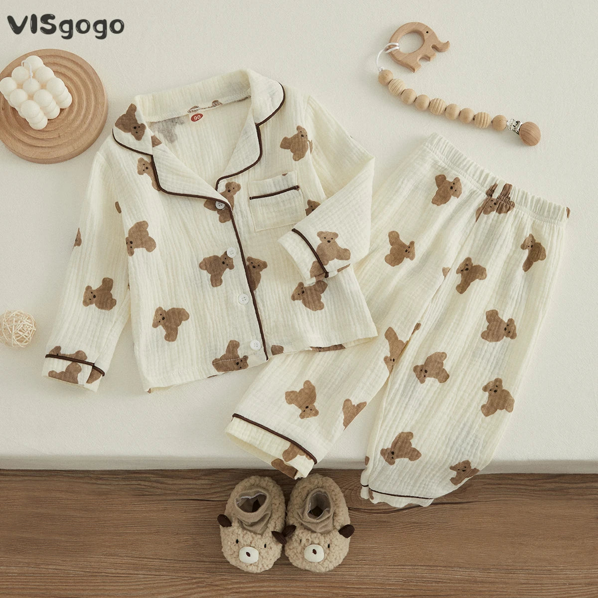 Pijama Bebê Algodão Linho Premium – Conforto Natural para Noites Tranquilas
