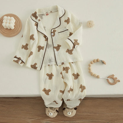 Pijama Bebê Algodão Linho Premium – Conforto Natural para Noites Tranquilas