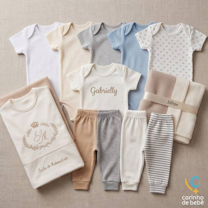 Kit Luxo Assinatura - Personalização Exclusiva | Carinho de Bebê