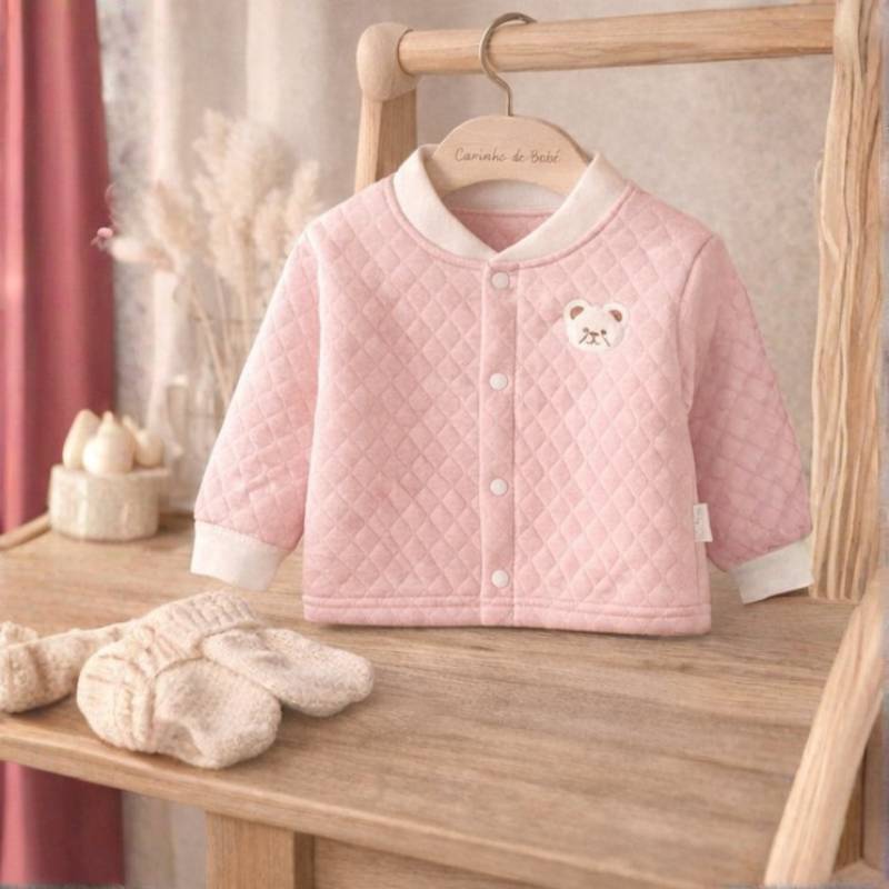pijama bebe rosa inverno algodao macio conforto aconchego ambiente natural